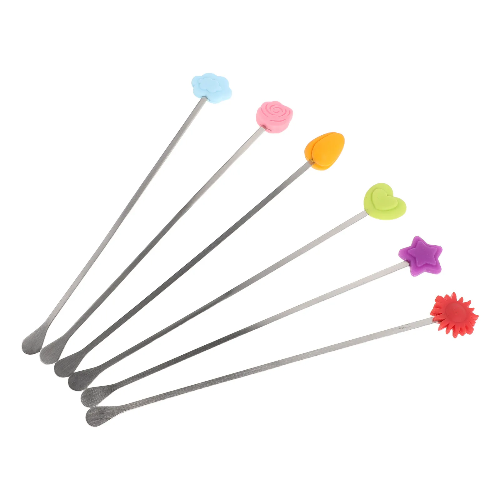 

6Pcs Baby Formula Stirring Sticks Safe Silicone Stainless Steel Long Handle Infant Bottle Mixer Manual Formula Mixing Stick Milk