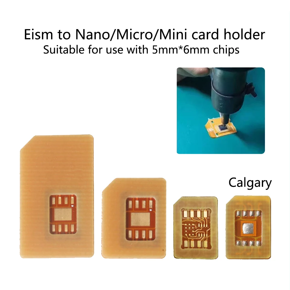 For ESIM to Mini SIM Card Adapter, eSIM Adapter Circuit Board, High-Temperature Resistant Soldering, Compatible with 5×6 mm Chip