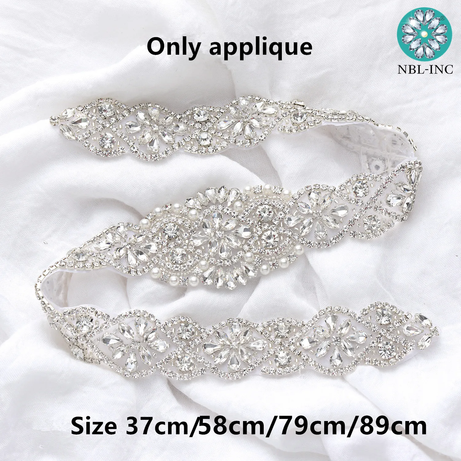 (1PC) Bridal dress belt wedding with silver crystals rhinestone applique sash belts No Ribbon for wedding dress WDD0152-WDD0403