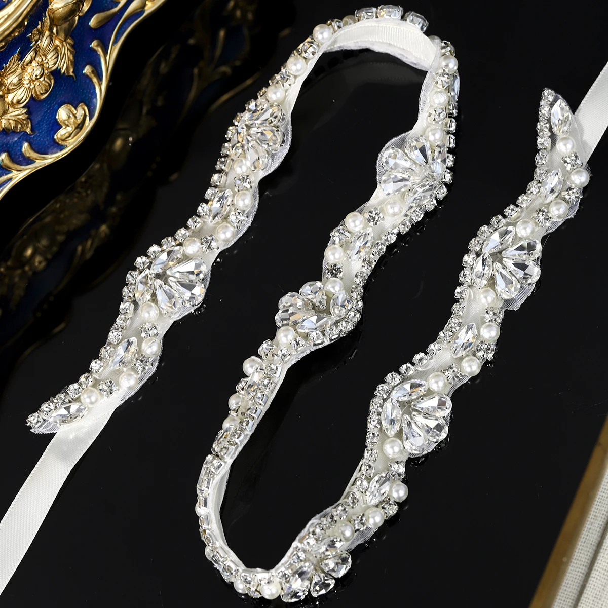 Fashion Rhinestone Women's Belt Chain Elegant Baroque Delicate Rhinestone Belt Bridal Wedding Jewelry Sash As Gift For Mom