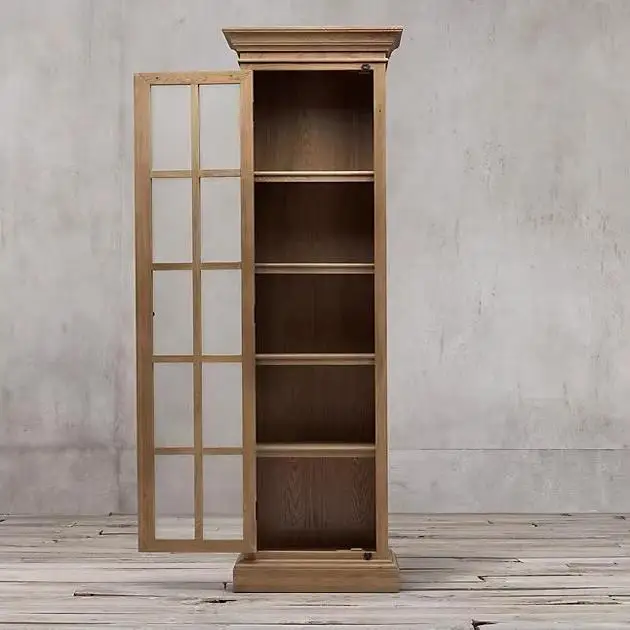 البلد الفرنسي خمر أثاث المنزل خزانة مخصصة خشب متين الطعام خزانة جانبية غرفة المعيشة وابي سابي الرياح البلوط خزانة الكتب #2