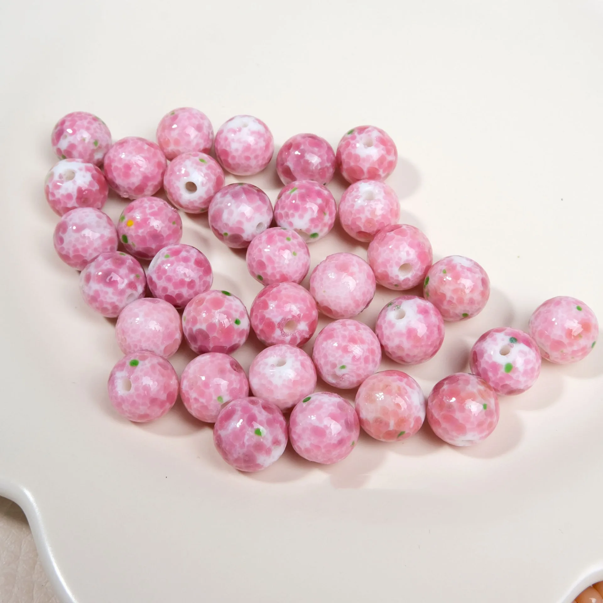 5pcs 10/12mm Handmade Glaze Murano Round Beads Spacer Loose Beads Finding Diy Crafts Jewellry Making Pink Lampwork Glass Beads