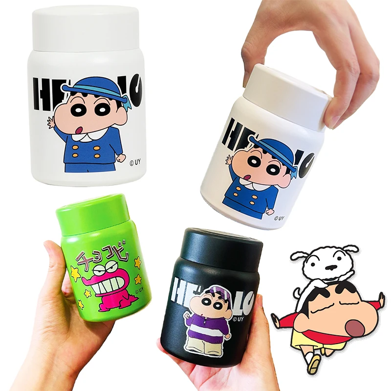 

Crayon Shinchan Мини-изолированная чашка из нержавеющей стали с персонажем аниме, детская уличная портативная изолированная чашка из нержавеющей стали