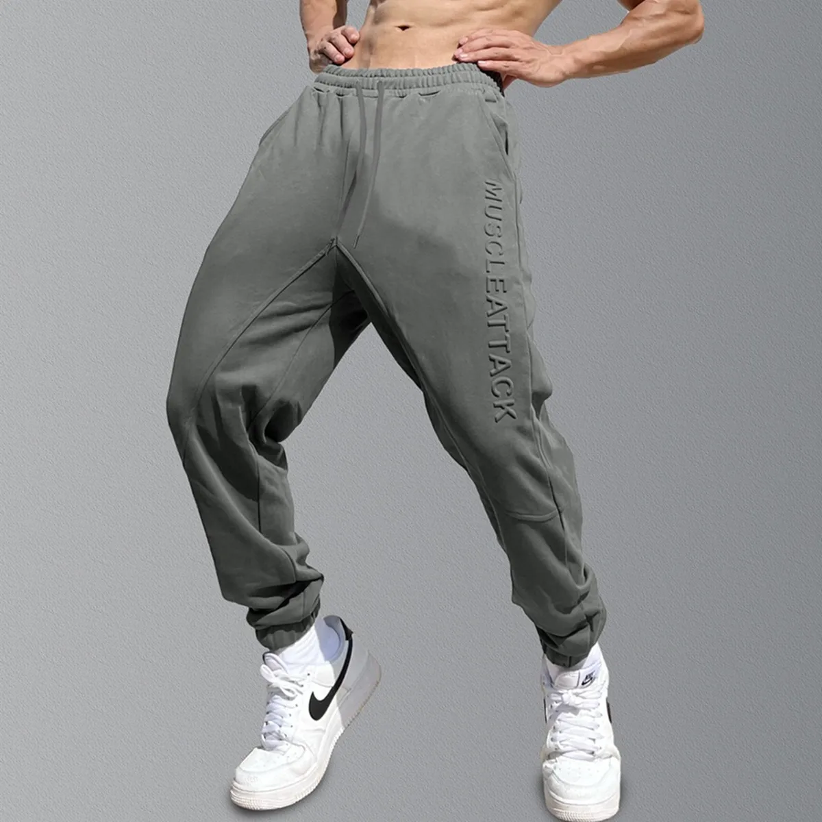 

Autumn Cotton Casual Pants Men Joggers Sweatpants Gym Fitness Running Sport Trousers Male Training Clothing Bottoms Trackpants