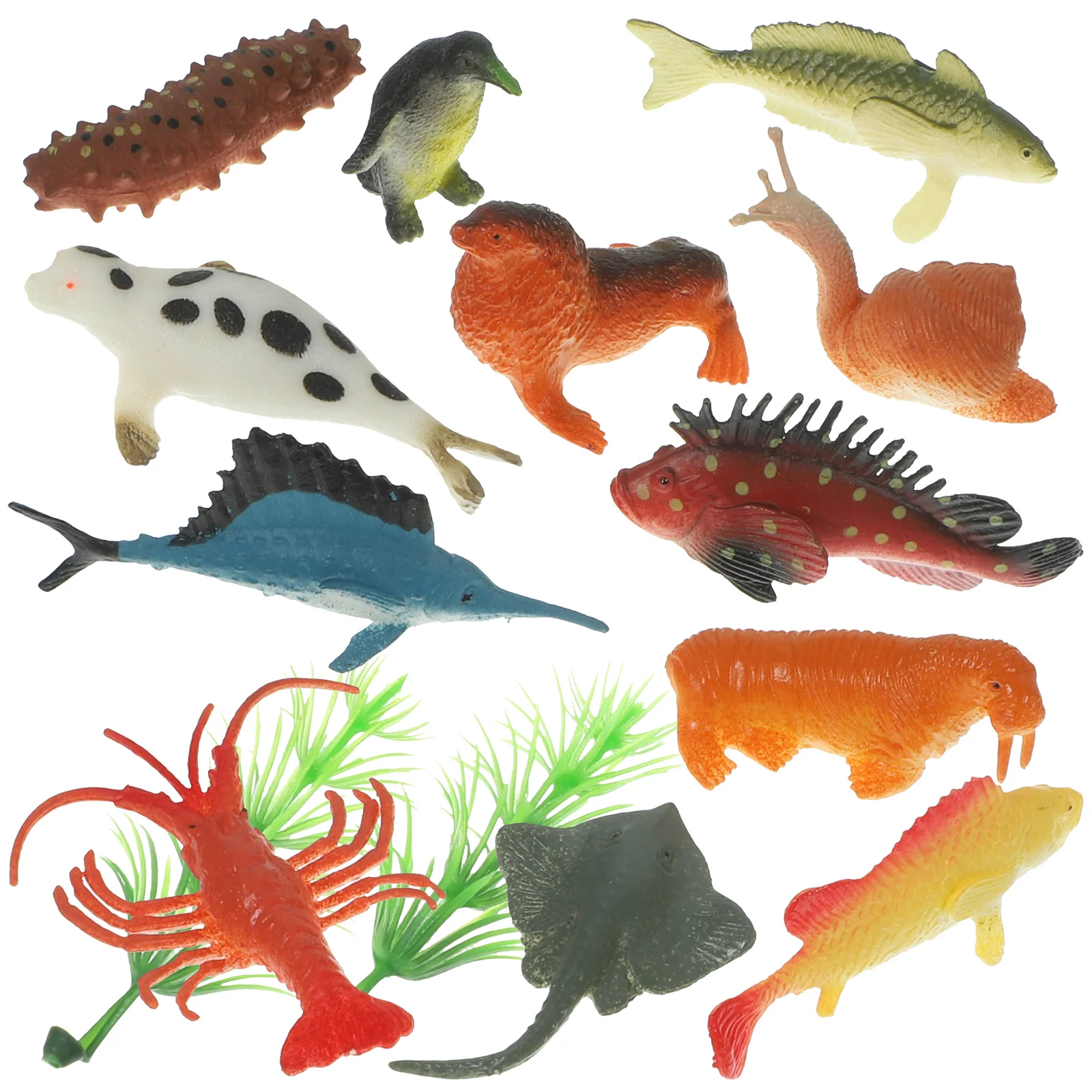 

12 Pcs Sea Animal Toys Simulated Marine Animals Take Bath Cognitive Learning for Kids Life Models Plastic Child