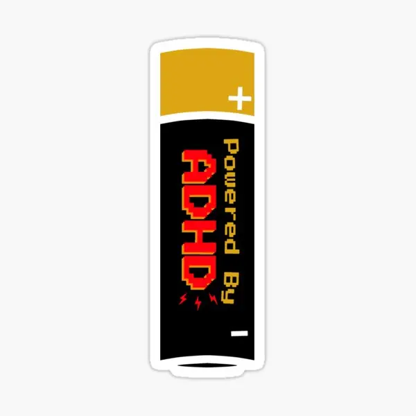 Adhd Battery  5PCS Stickers for Decor  Background Cartoon Car Funny Laptop Room Bumper Home Anime Living Room Water Bottles