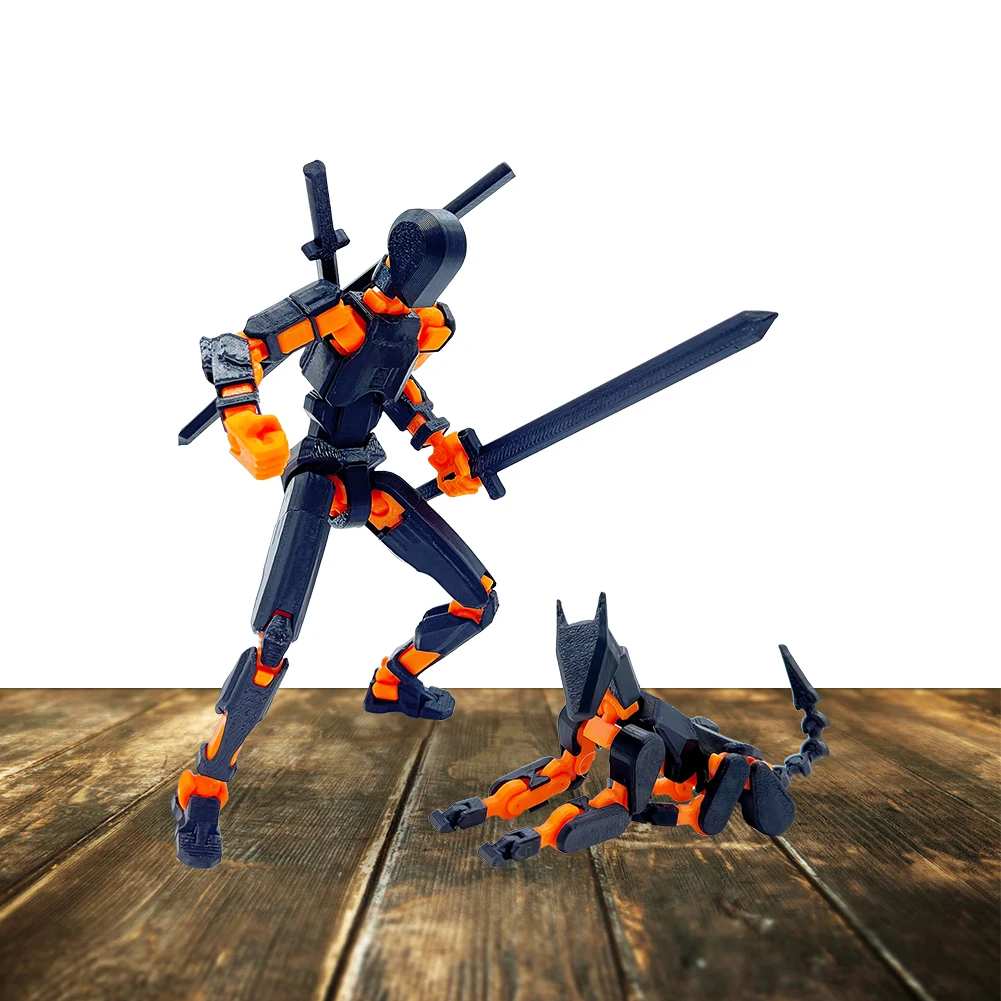 13 3D Printed Action Figure with Multiple Accessories Action Figures Toys Assembly Completed Action Figure Dummy Desk Decoration