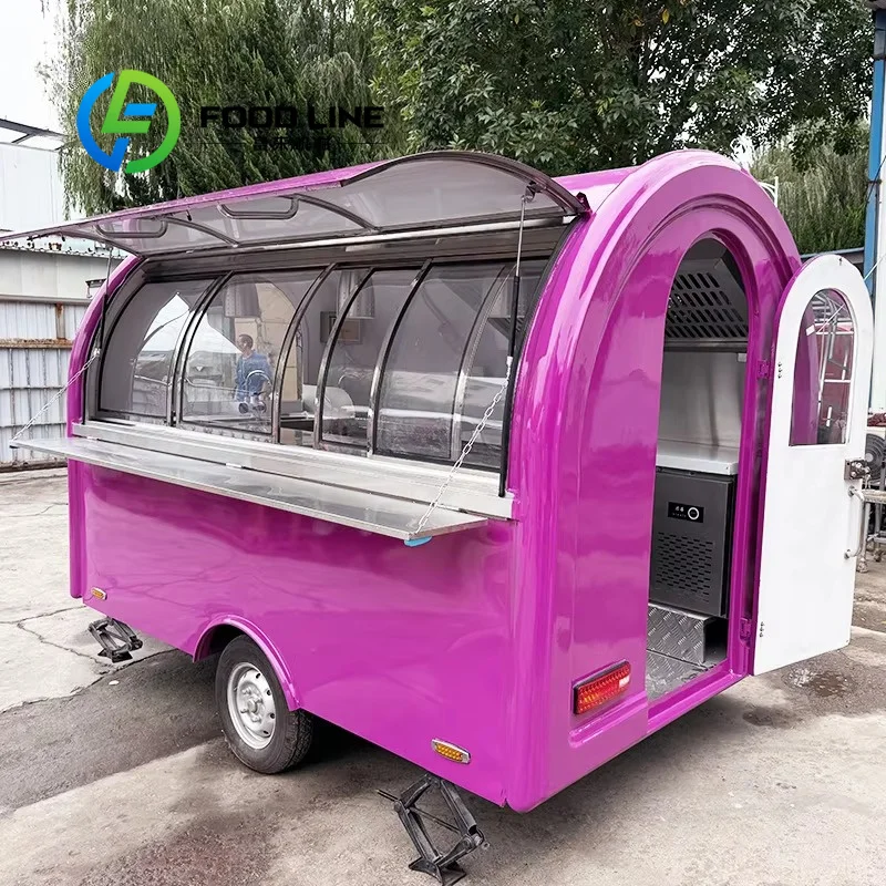 Food Trailer, Eye‑Catching Round Look To Draw Crowds, Low Site Requirement, High Space Utilization For Mobile Commercial Stall