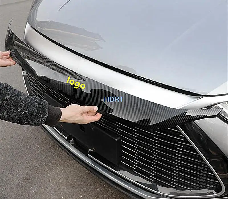 

Carbon Fibre Black Garnish Car Front Grille Hood Engine Decor Sticker Cover Moulding For BYD Song Plus DM-i EV 2020 + Accessory