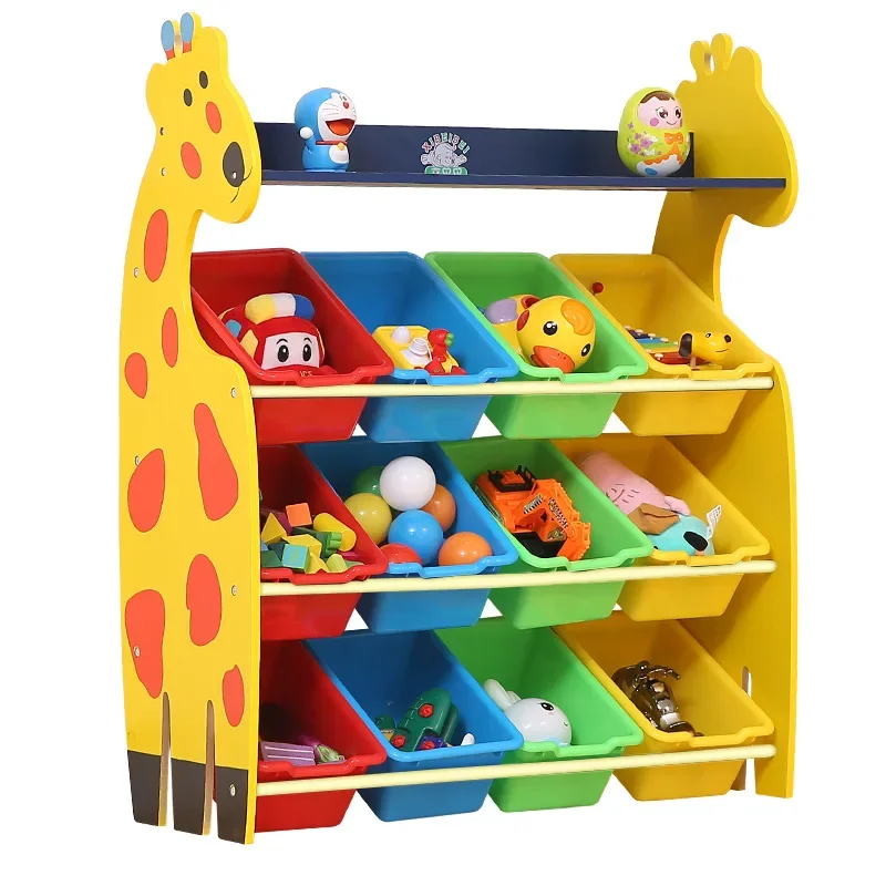 

Large Giraffe Children's Toy Storage Rack Kindergarten Kids Bookshelf Finishing Lockers Toys Organizer Book Shelfs