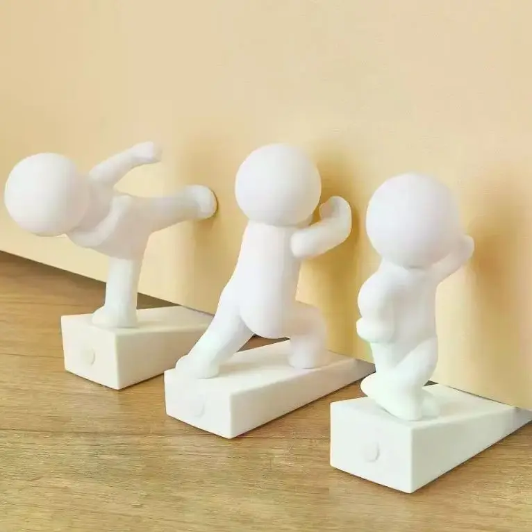 Cute White Humanoid Door Stopper, Non-Slip Base Durable Material Door Bumper Home Office Bedroom Decor Cute Decorative Door Stop