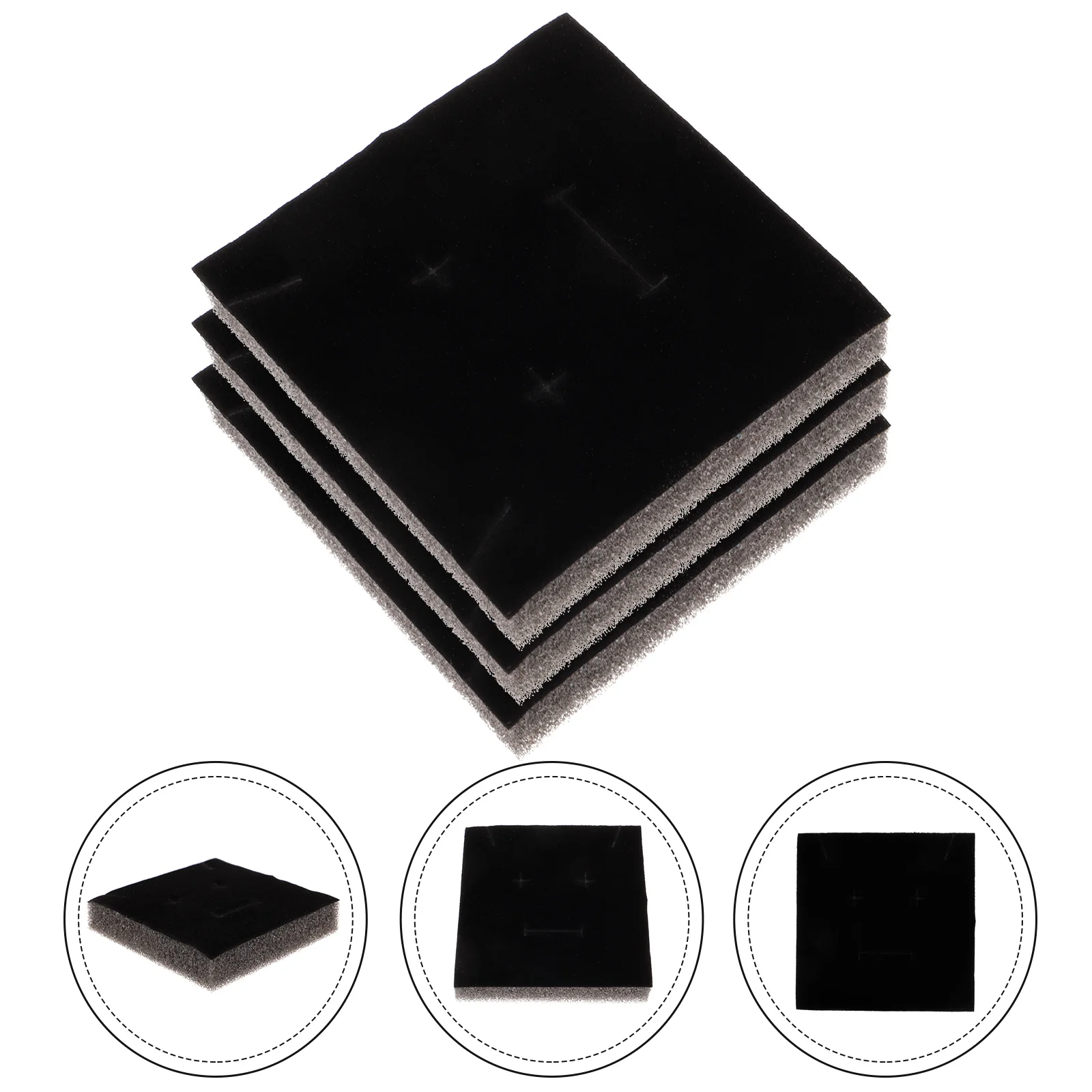 20 Pcs Sponges Lining Ring Boxes Insert Inserts for Jewelry Organizer Display Mat Black