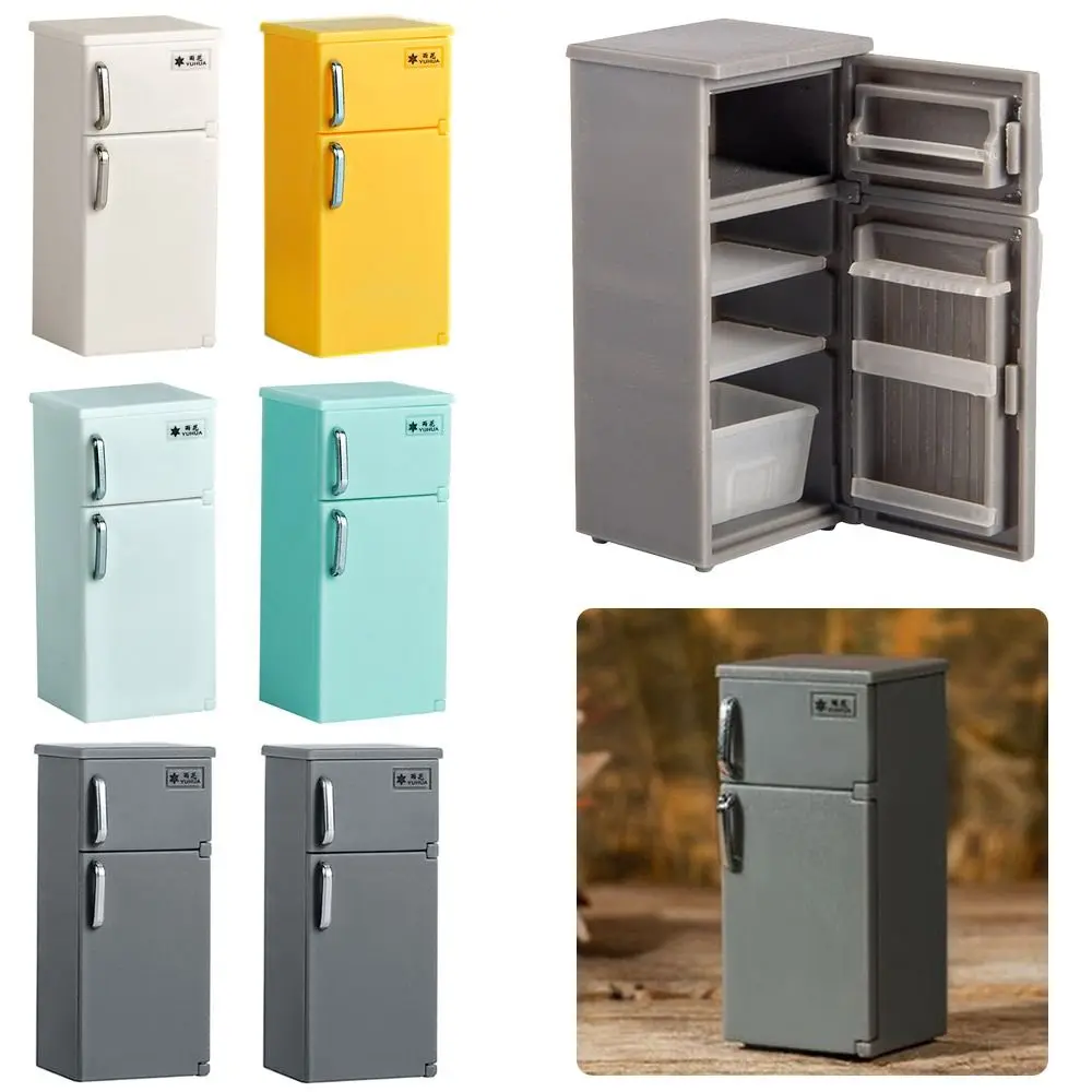 Blyth 인형 장난감 1/12 미니어처 냉장고 모델, 인형 집 냉장고 레트로 주방 가전