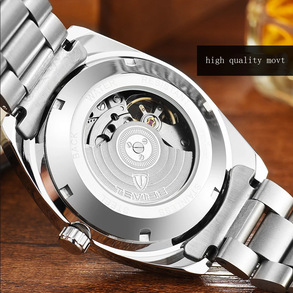 Relogio Masculino Tevise Mens Watches Top Brand Luxury Tourbillon Automatic Mechanical Watch Men Full Steel Waterproof Watches