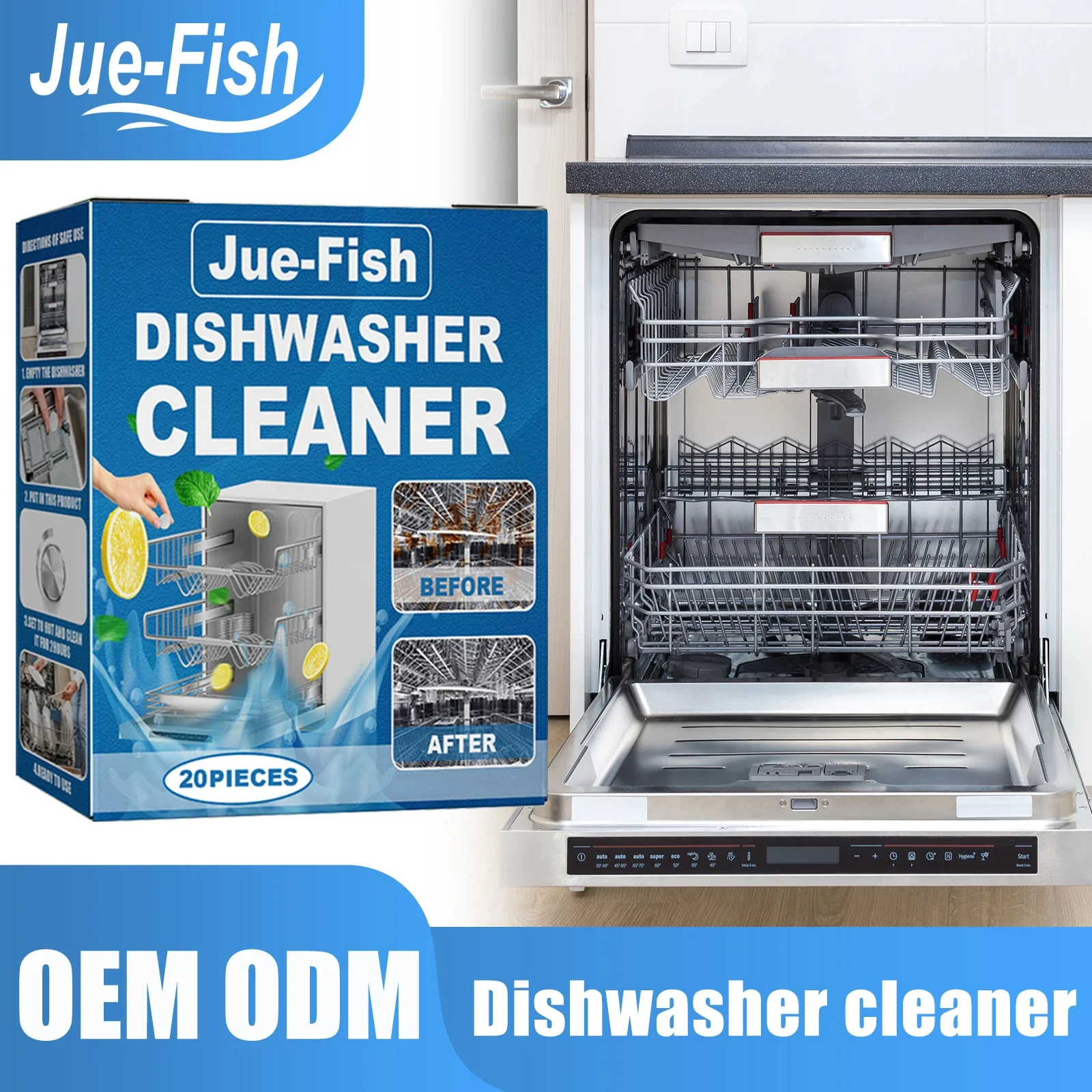 Dishwasher Cleaning Tablets Descaling Grease Remover Detergent For Dishwasher Washing Machine Home Kitchen Daily Care Supplies