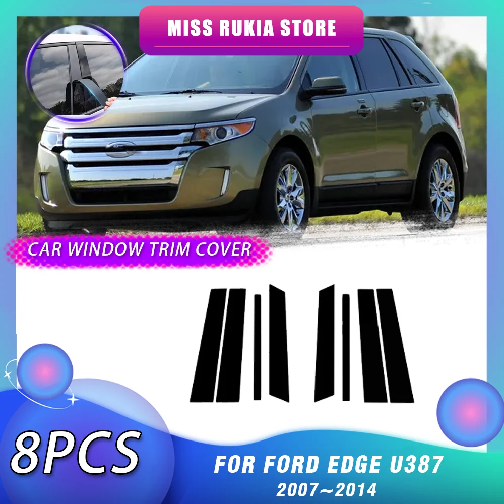 

Car Window Trim Cover for Ford Edge U387 2007~2014 2008 Carbon Fiber Black Silver Pillar Posts Sticker Door Decal Accessories