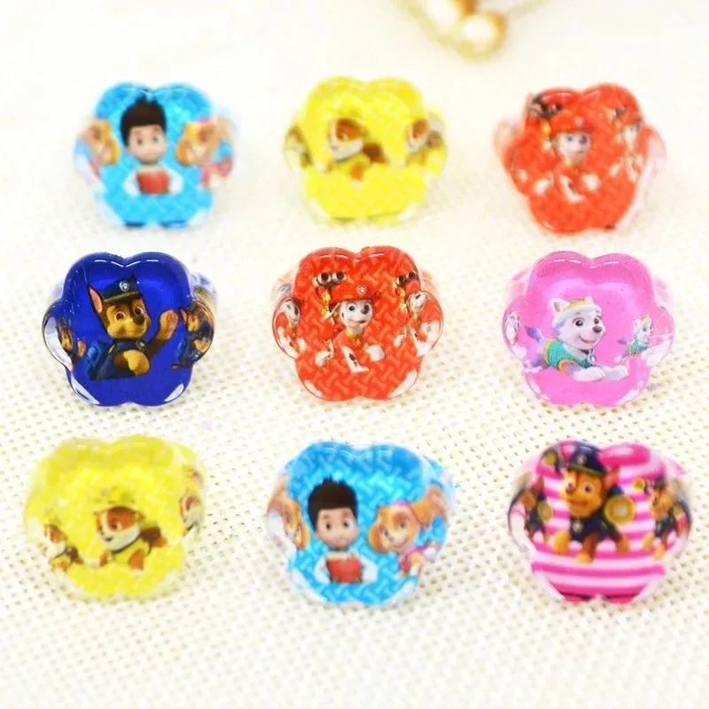 10 قطعة باو باترول تشيس الاطفال خواتم الكرتون سكاي الأطفال البنصر اللعب الطرف الديكور اللعب اكسسوارات هدايا عيد الميلاد #3