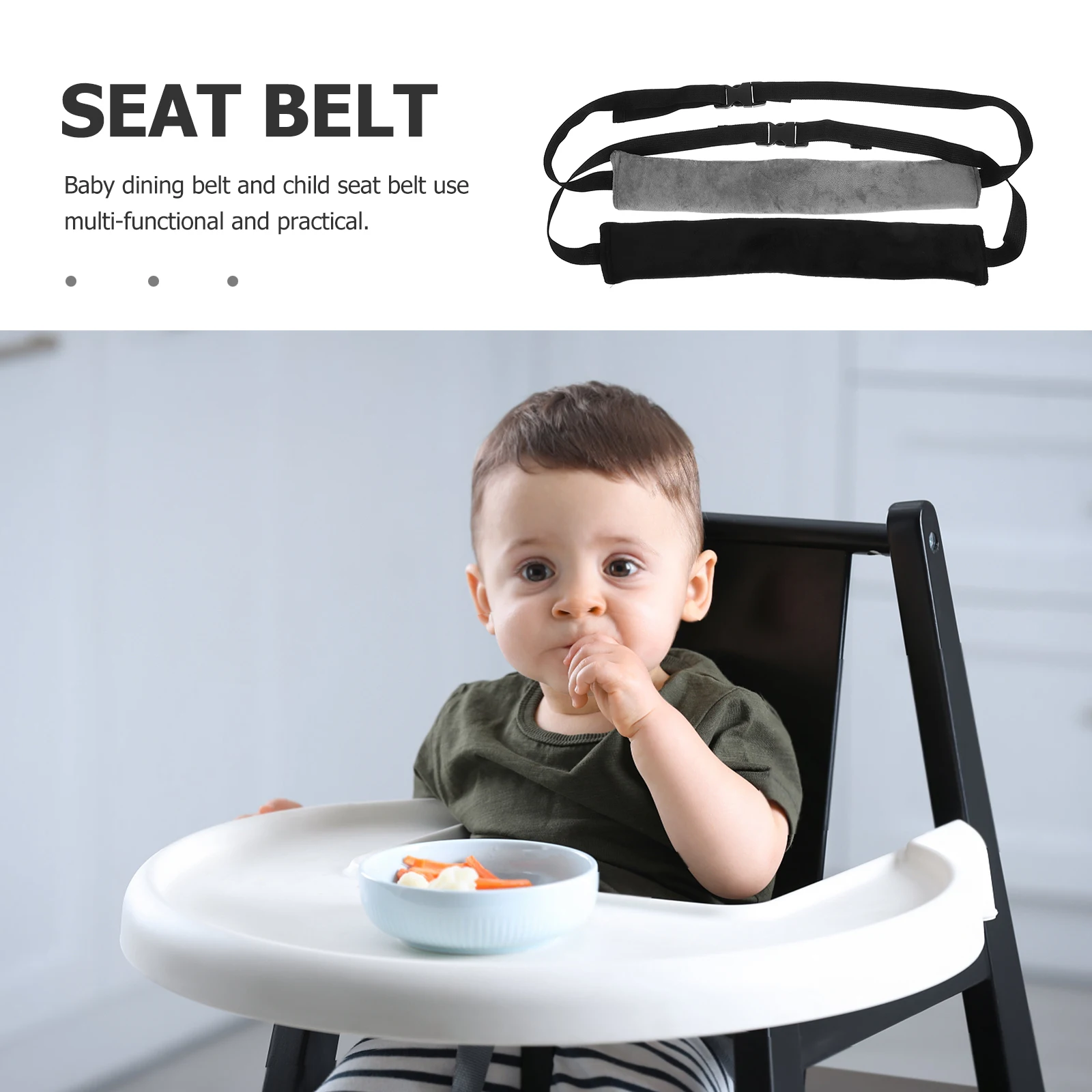 

2 Pcs Dining Belt High Chair Harness for Ear Infant Strap Replacement Straps Cotton Safety Rope