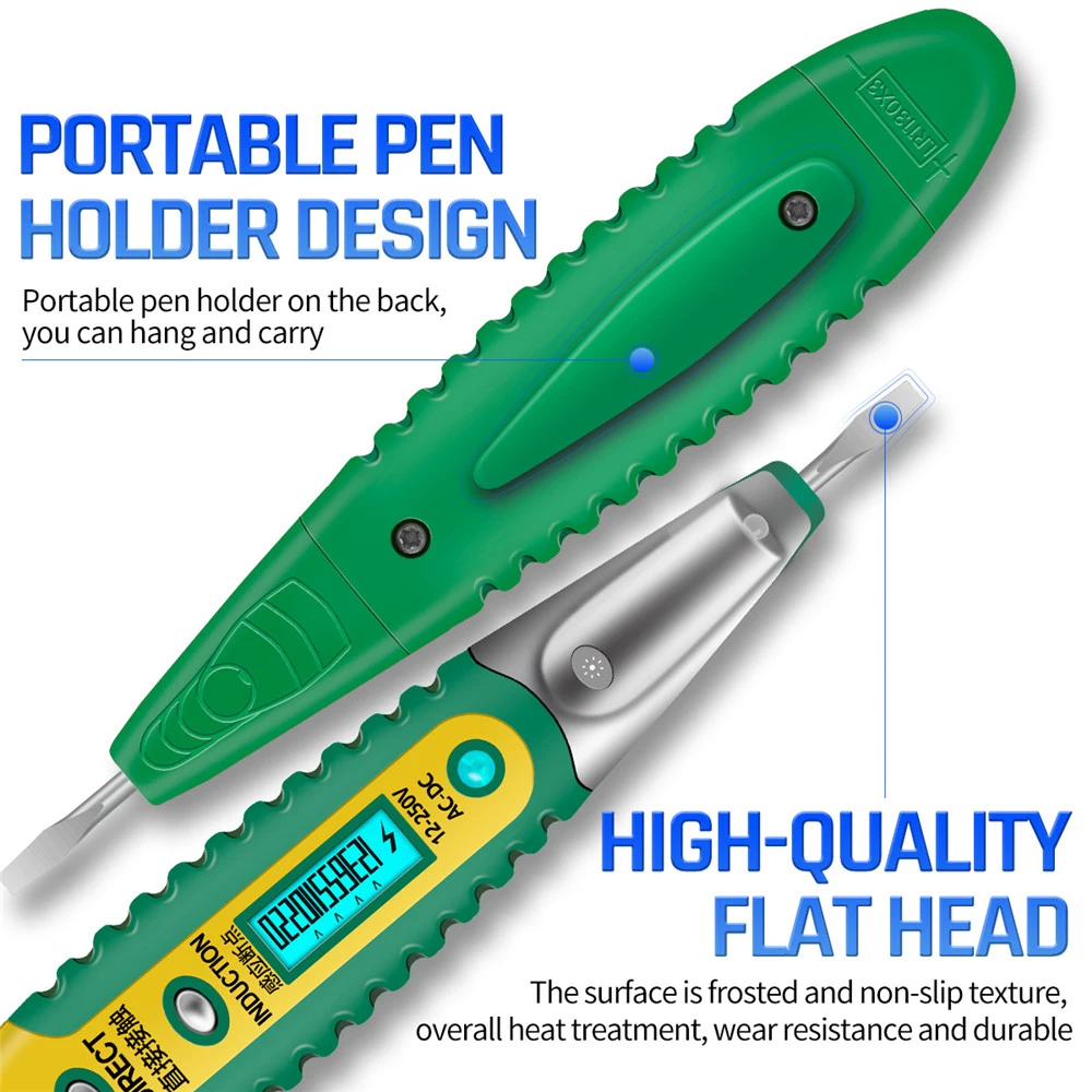 MultiDigital Tester Pen AC DC 12-250V Electricity Measurement Pen Non-contact Induction Voltage Detector Test Pen Pencil LCD