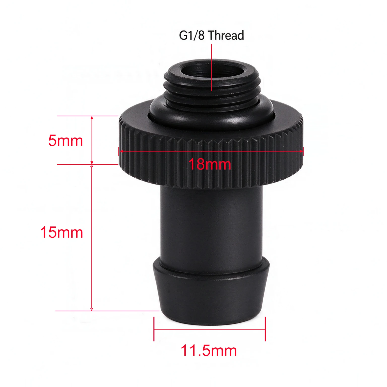 PanoCooling Black G1/8 Barb Fitting for 10mm ID Soft Tubing PC Water Cooling