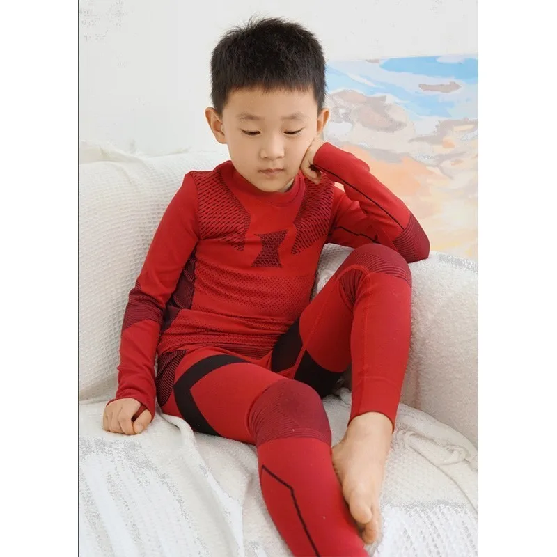 Kids Football Sets Children Boy Girl Compression Basketball Running Exercise Skiing Sports Bottoming Top Tee + Legging Pant B661