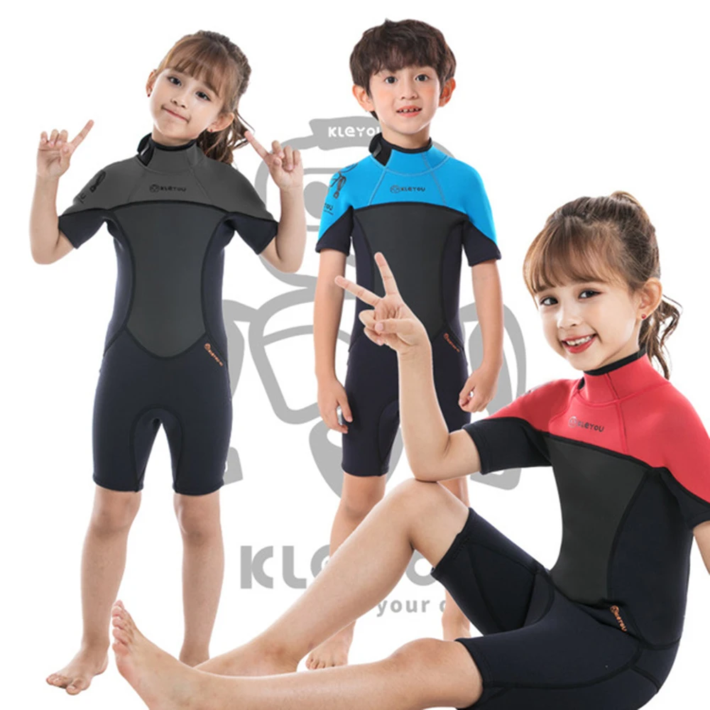 

2.5mm Neoprene Boys Thick Swimsuits Surf Shorty Wetsuit for Kids Girls Underwater Diving Suit Children Scuba Swimwear Keep Warm