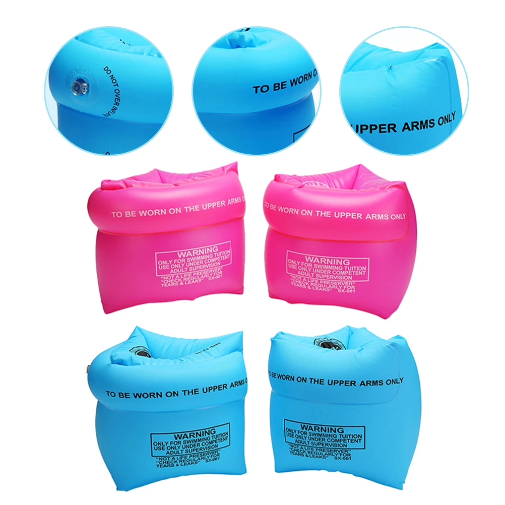 

2 Pairs Double Floating Ring Arm Rings Inflatable Floater Sleeves Swimming Children Floaties Tube Armlets Water Floats