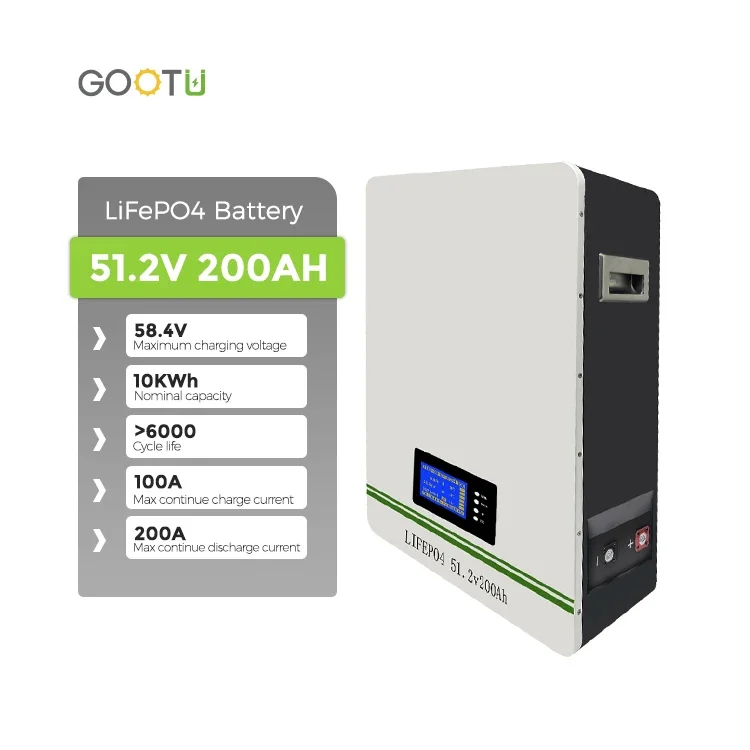 

EU Warehouse GOOTU Power Wall Battery 48V 200Ah Solar Energy Power Storage BMS Wall Mounted 51.2V 10240Wh Battery Box