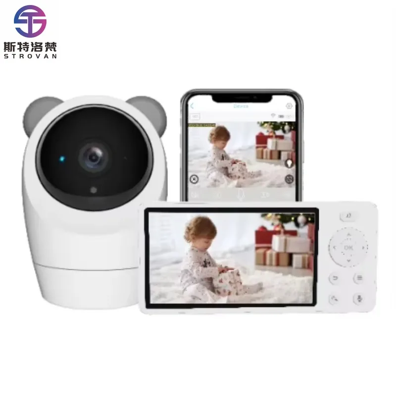 5.5' LCD WiFi Camera Baby  Humidity Lullaby Carying Detection for New Parent Clear Two-way Audio Baby