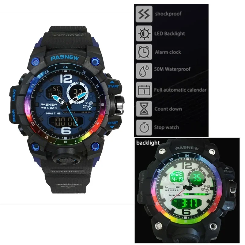 Multifunction Original Digital Watch Men Large Dial Waterproof Eletronic Sport Wristwatches Male Fashion Boy Analog Hand Clock