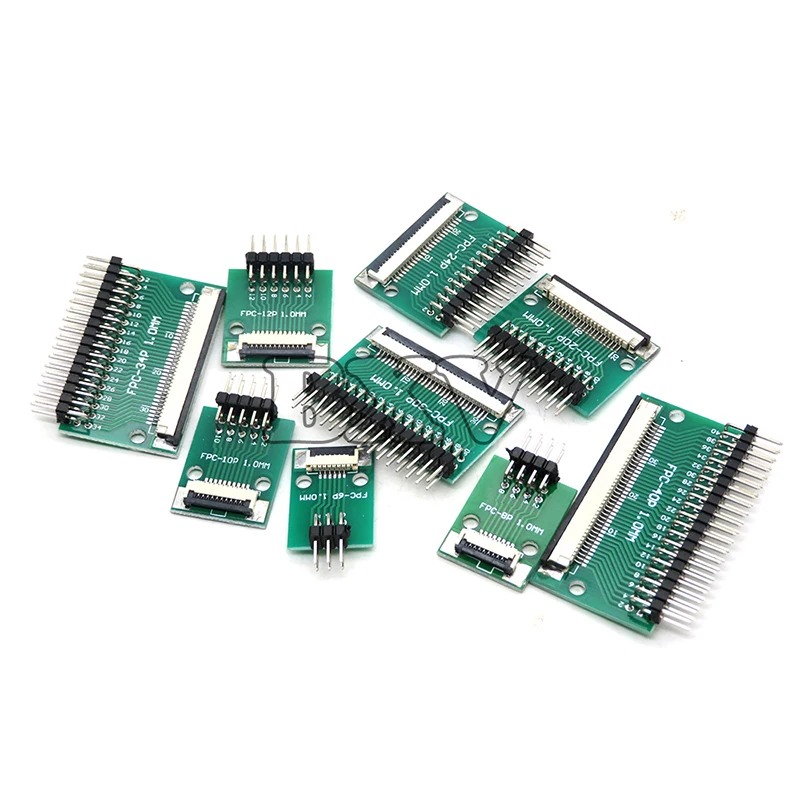 0.5mm 1.0mm To 2.54mm FPC FFC 6 8 10 12 20 24 26 30 34 40 50 60 80 Pin Adapter Board Connector Straight Needle And Curved Pin