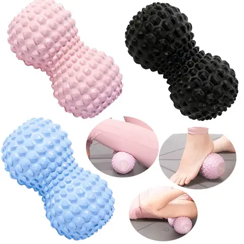 땅콩 마사지 볼 더블 라크로스 발 마사지 롤러 깊은 조직 근육 마사지 근막 릴리스 뒤로 목 마사지 도구
