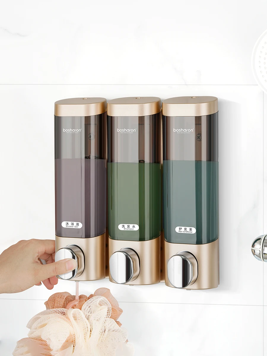Shower Gel Shampoo Dispenser Liquid Soap Dispenser Wall Mounted Bath Accessories High Quality 300ml*3 For Bathroom