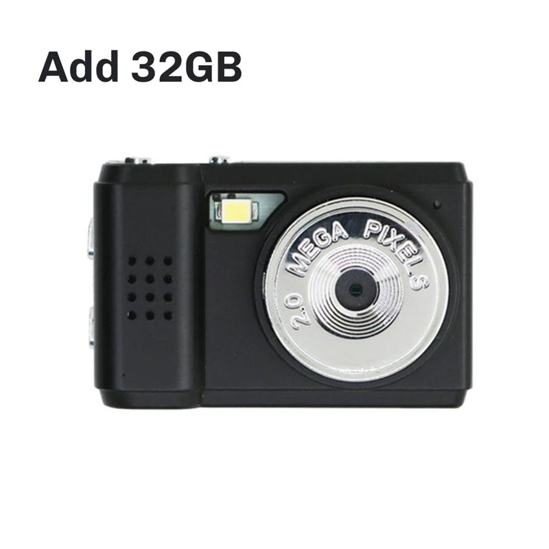 

S5 Camera with Screen CMOS HD 1080p Sports Black+Bundle: Add 32GBJAS