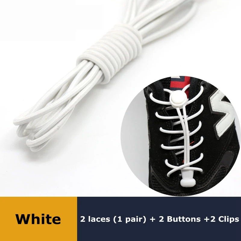 1 Paar Schoenveters Voor Sneaker Elastische Geen Stropdas Veters Stretching Lock Lui Veters Quick Rubber Schoenveter Ronde Shoestrings