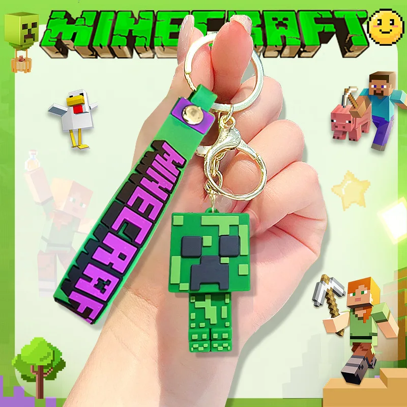 

New Pixel Game-themed Keychain Boys Girls Cartoon Key Ring Minecrafted Keychain Children Anime Cute Key Charm Birthday Gifts