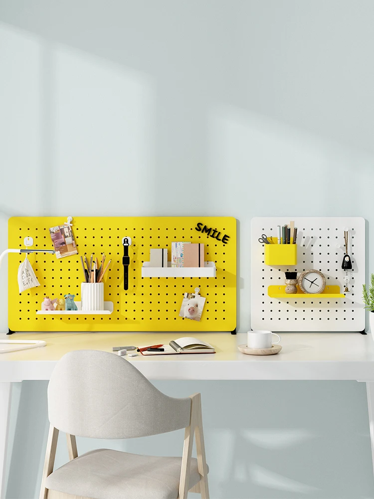 

Office Desktop Hole Board Organizer No Drilling Children's Study Desk Partition Storage Wall Iron Material Organizer Ra