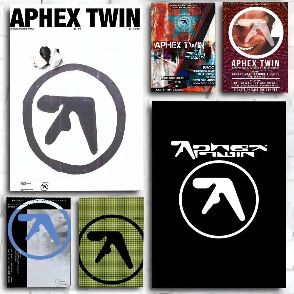 حار DJ A-Aphex T-Twin ألبوم رائع المشارك ذاتية اللصق الفن ورق مقاوم للماء ملصق مقهى بار غرفة جدار ديكور