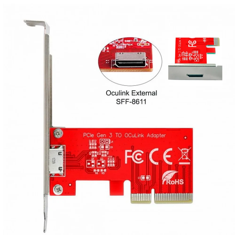 

Карта JoniSerl PCI-E 3.0 Express 4.0 x4 — внешний хост-адаптер SFF-8612 SFF-8611 для SSD PCIe с кронштейном