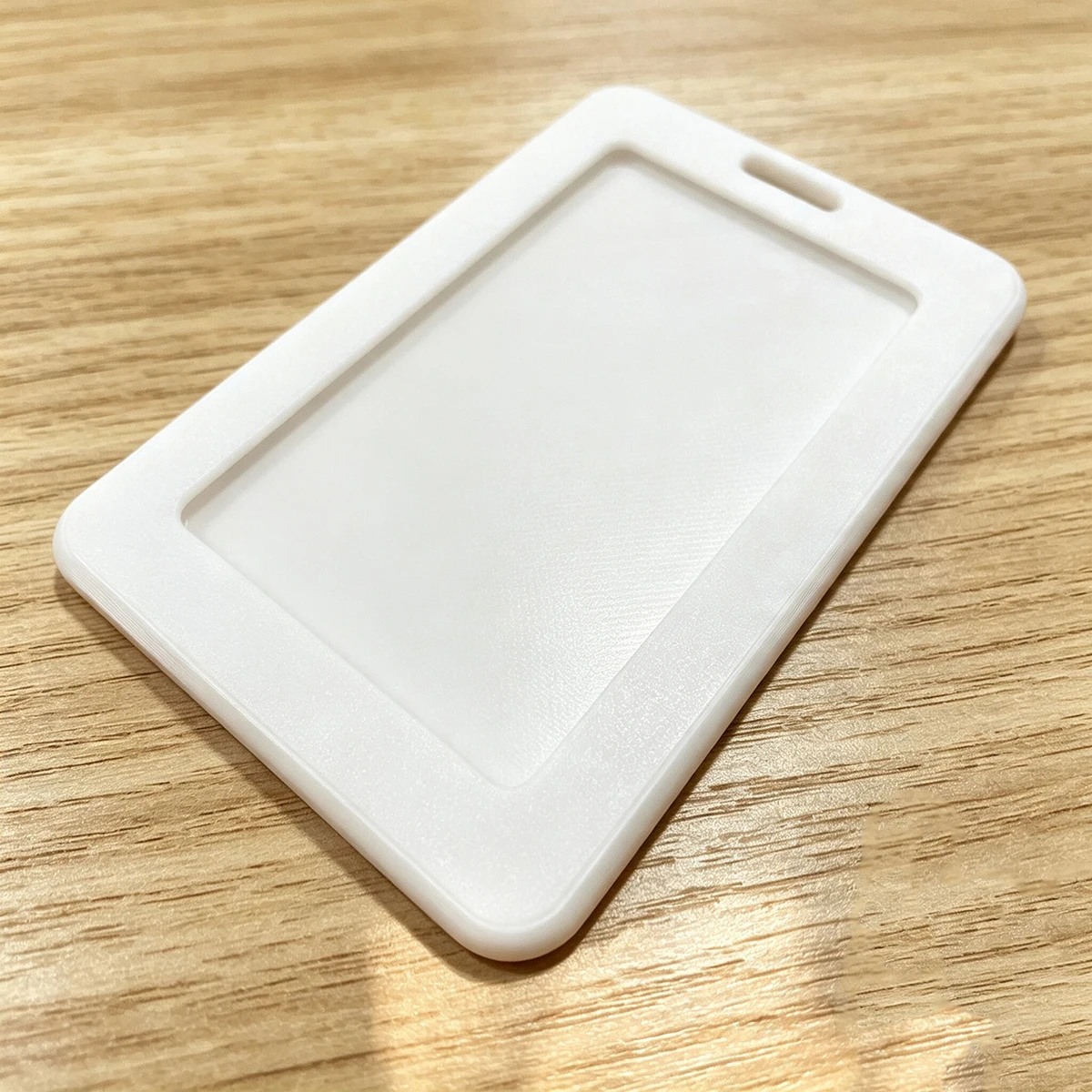 White Vertical-Style Id Card Holder, Wear-Resistant Hard Plastic Identity Protection Case, Universal Portable Card Holder for Company Employee Badges, Student Cards, and Access Control/Bus Cards