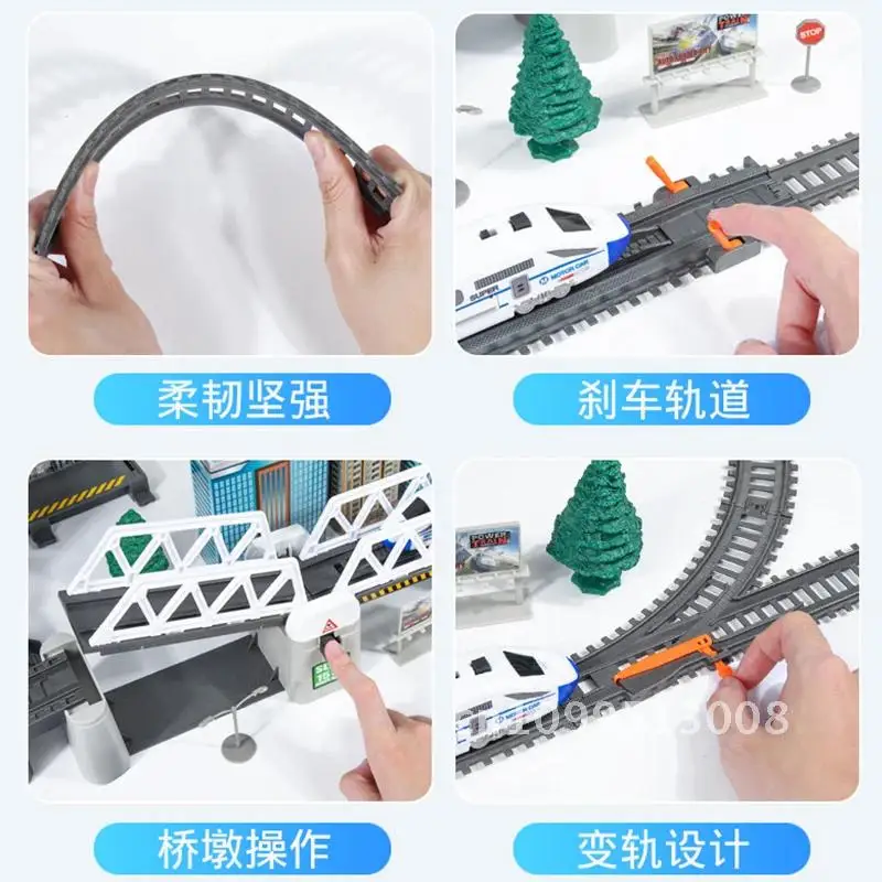 Simulation de véhicule à moteur sur Rail à grande vitesse, voiture sur Rail, jouet électrique, cadeaux, Train, moule d'harmonie pour enfants, Train à balles pour enfants