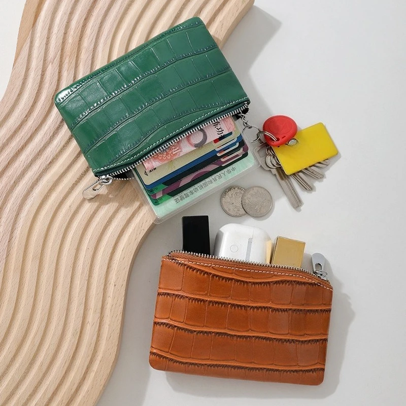 PU Leather Money Coin Purse 2025 New with Key Ring Waterproof Pocket Purse Zipper Large Capacity Credit Card Holder Women Wallet