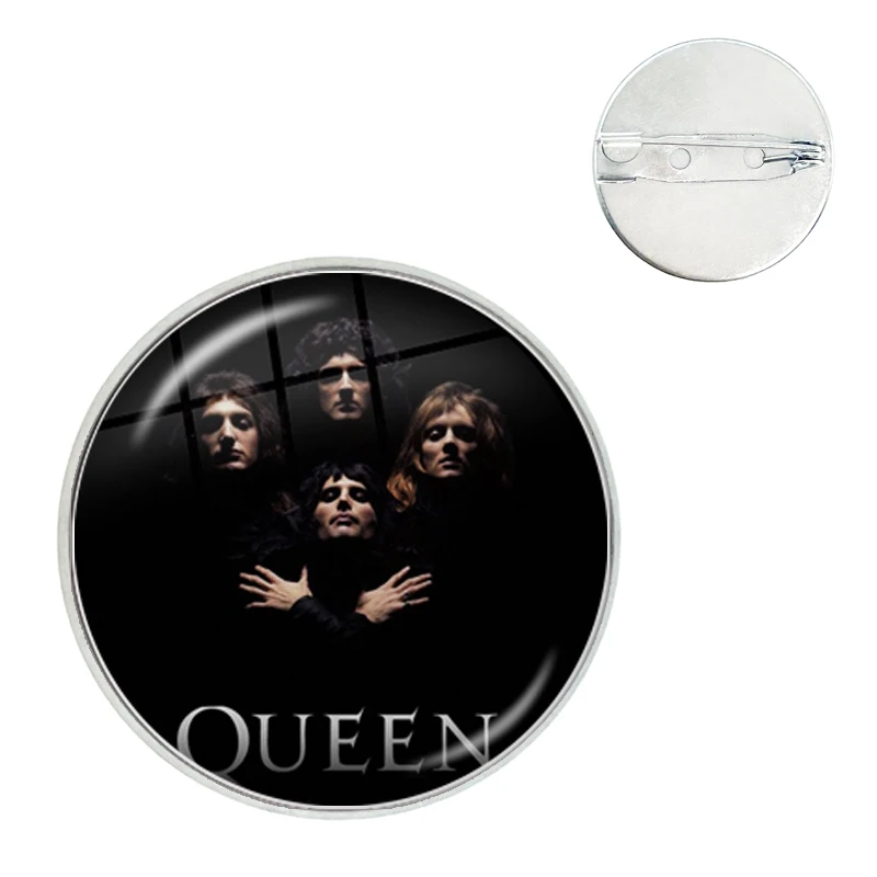 Queen Freddie Mercury Rock Star Glass Badge Women Fashion Jewelry Accessories Gifts Backpack Clothes Decoration