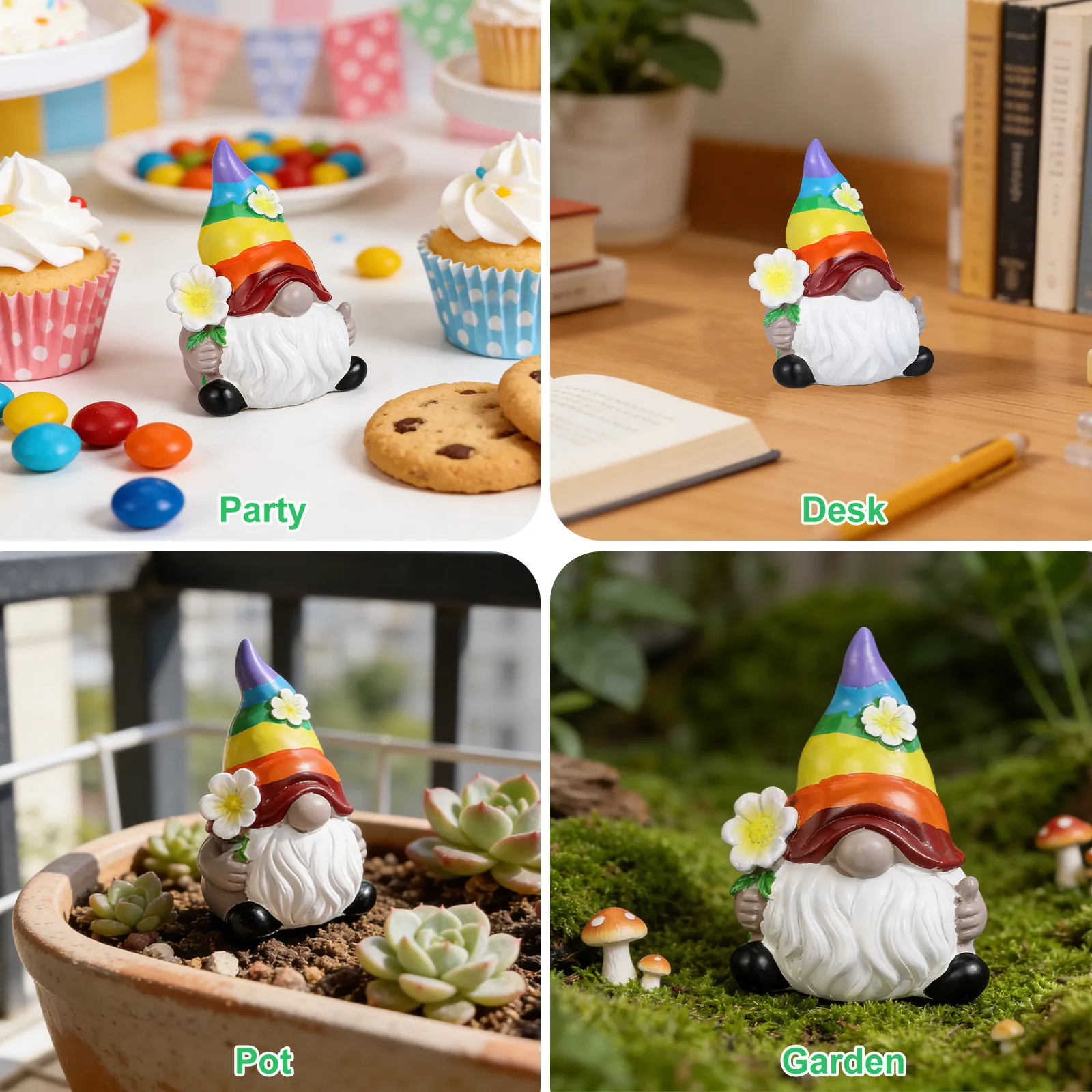 Garden Gnome Resin Ornament Cute Dwarf Decoration Outdoor Yard Courtyard Landscape Adornment Gnome Beautiful Dwarf Ornament