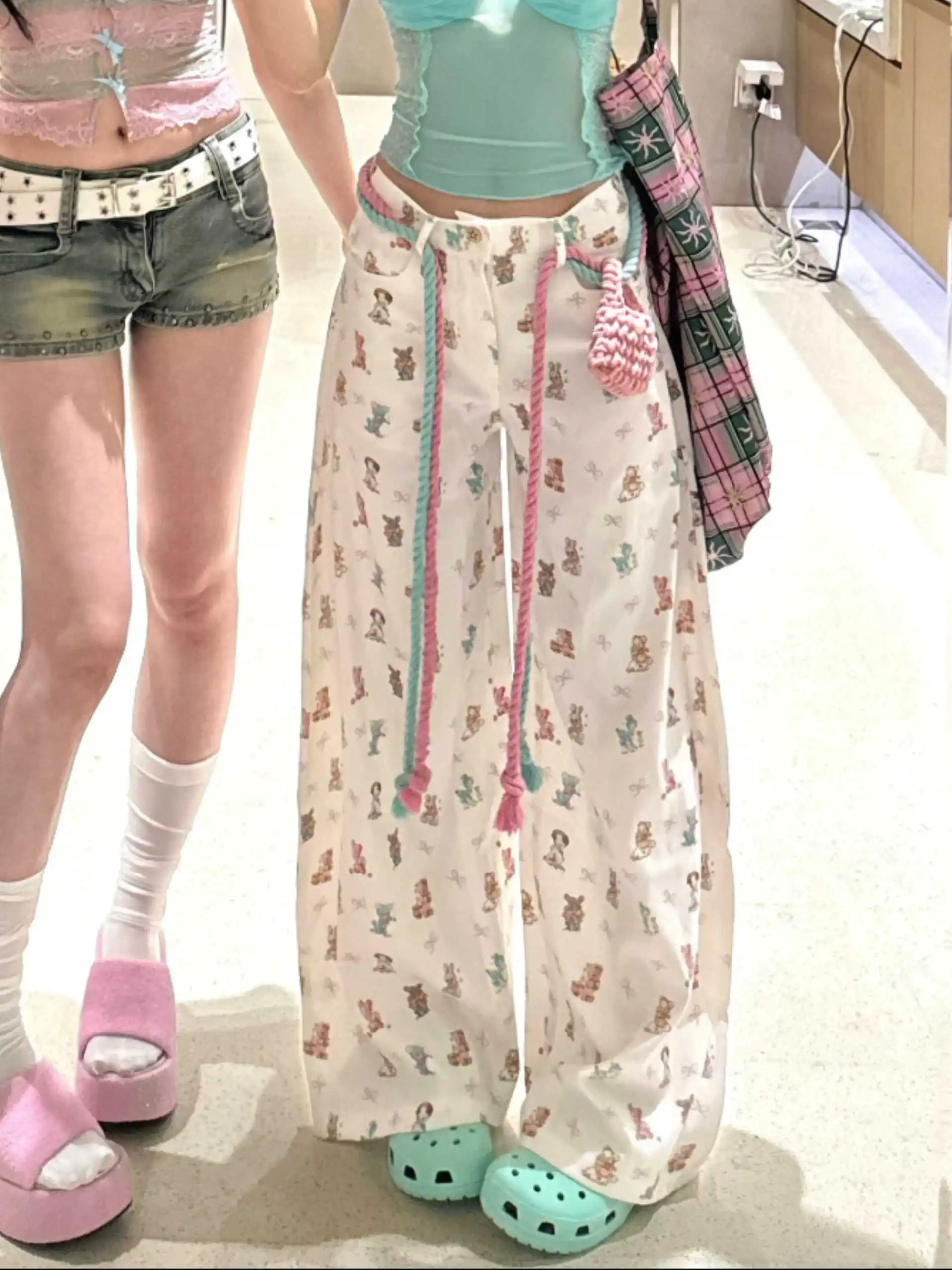 

Women's White Baggy Jeans Harajuku Vintage Boyfriend Denim Trousers Japanese 2000s Style Y2k Grunge Jeans Pants Oversize Clothes