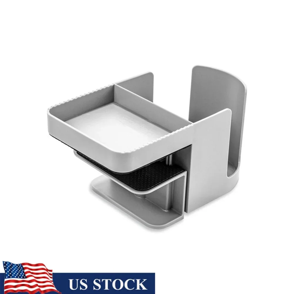 

Standing Desk Cup Holder Organizer Two Sections Gray 400000