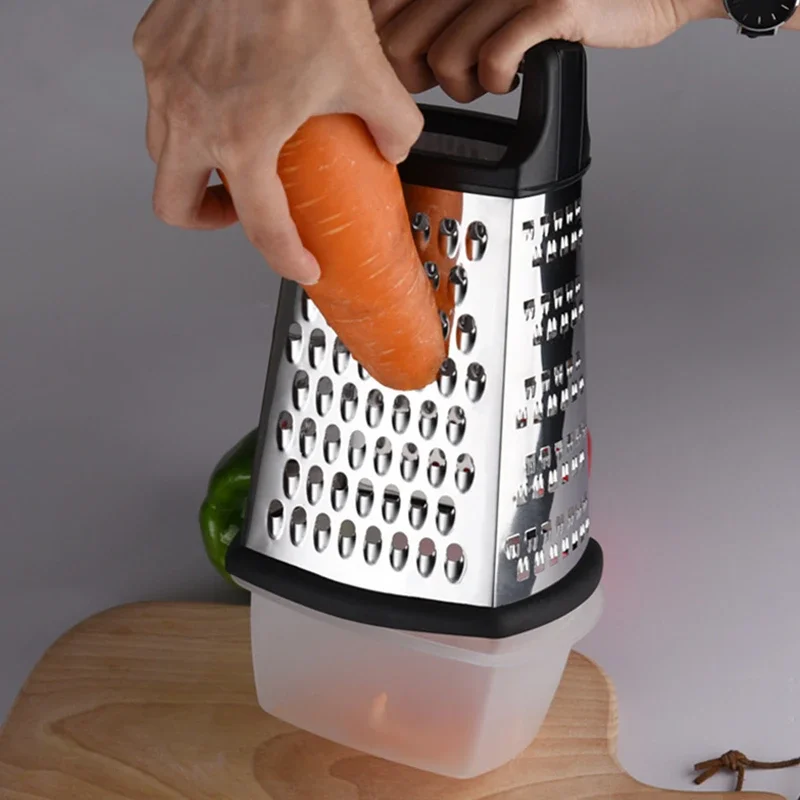 Stainless Steel Grater Four-side Box Grater Multifunctional Vegetable Slicer Cheese Potato Carrot Planner Kitchen Accessories