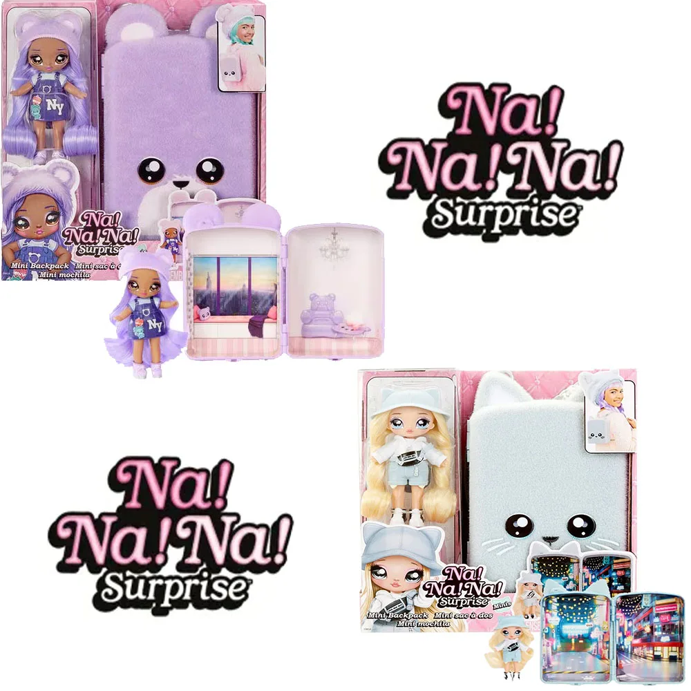 

Surprise Nana Plush Mini Blue/Purple Backpack Set Cotton Persian Cat Doll Fashion Decoration Accessories Girl Backpack Toy Doll