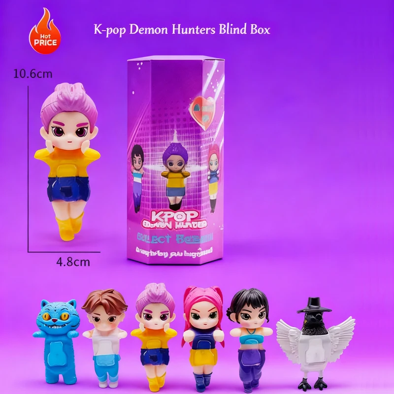 Novo 2025 k-pop caçadores de demônios colecionáveis mini figuras caixa cega derpy tigre rumi mira zoey buceta boneca fã presente natal