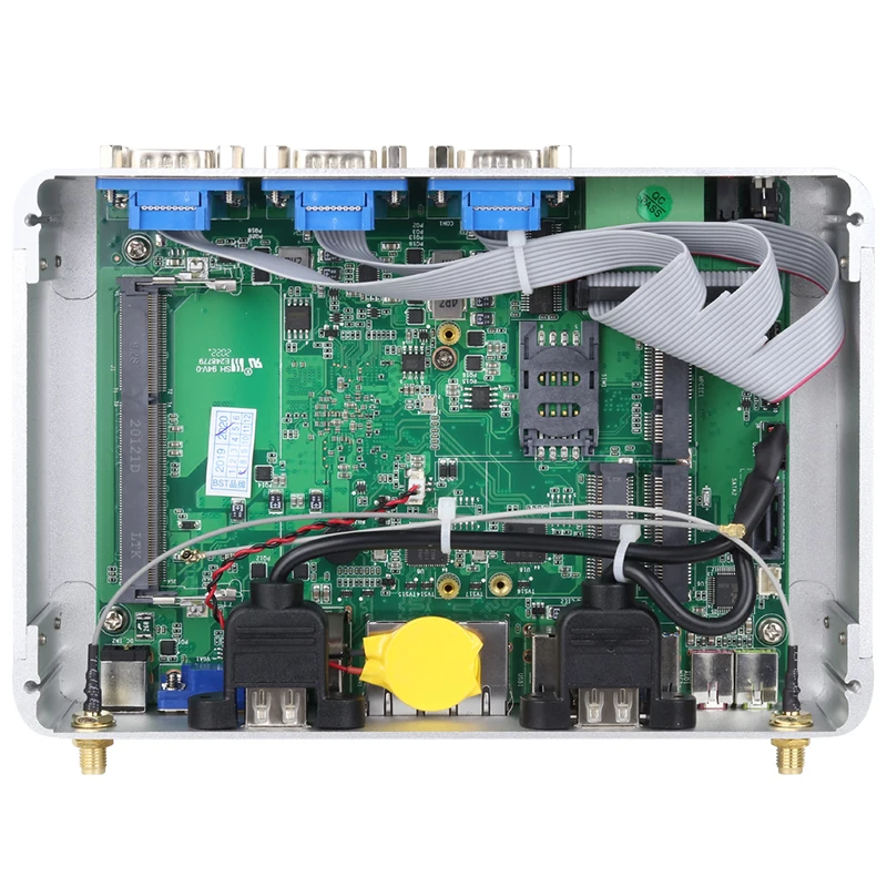 كمبيوتر صناعي صغير Inter i3-6157U يدعم Linux Pfsense GPIO WiFi مع 2xLAN 6xCOM 6xUSB 1xHDMI 1xVGA Windows10 جاهز